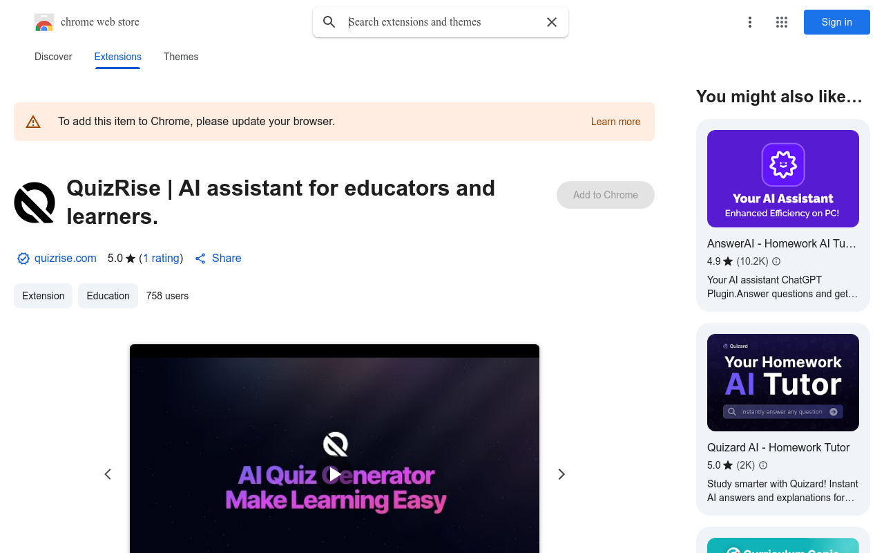 QuizRise | AI assistant for educators and learners.