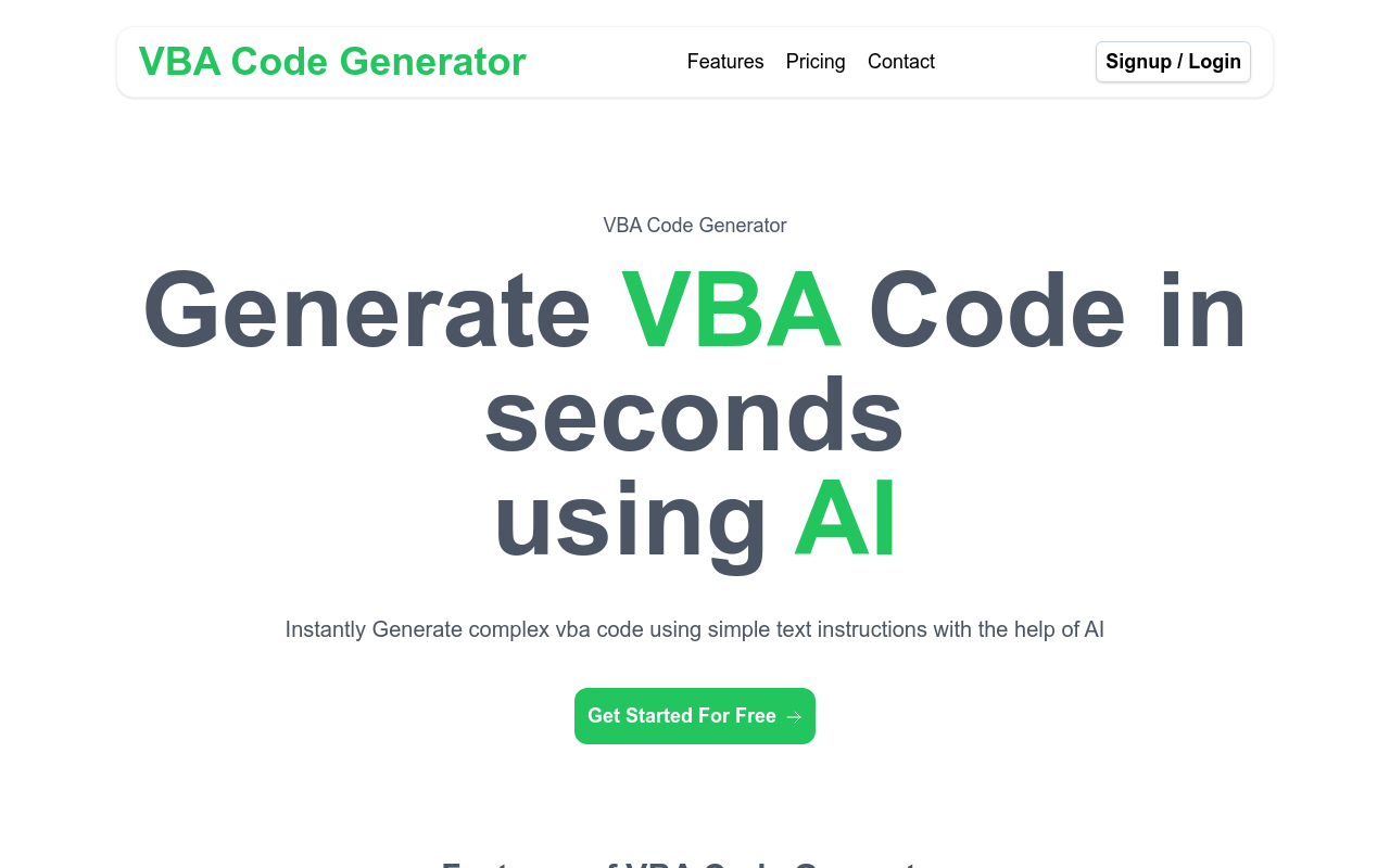 VBA Code Generator