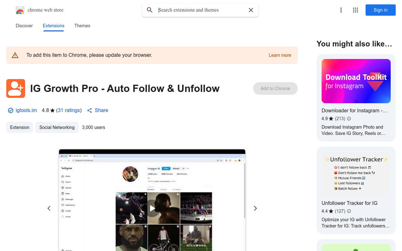 IG Growth Pro - Auto Follow & Unfollow