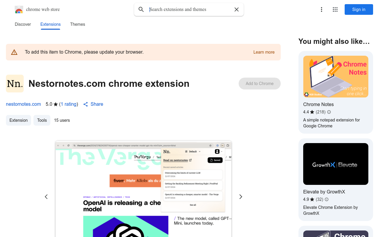Nestornotes.com chrome extension