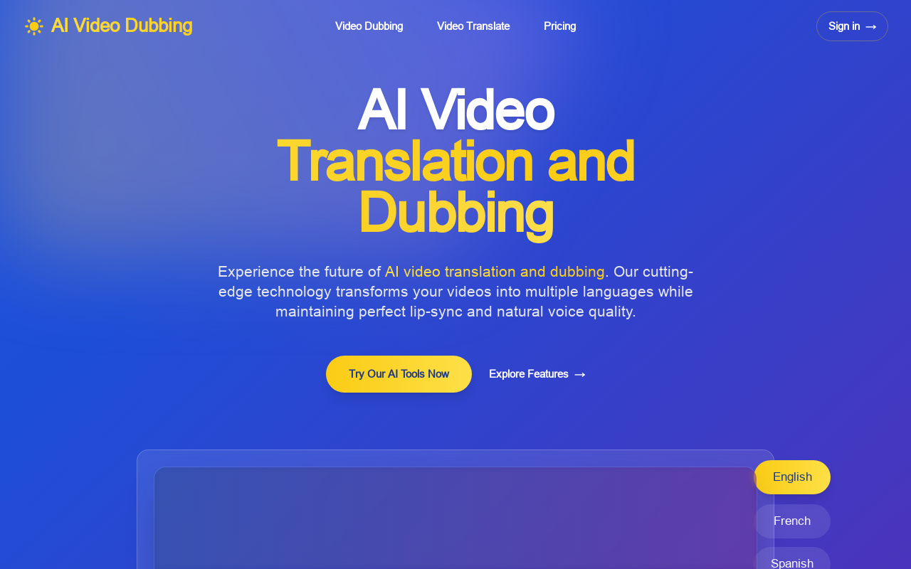 AI Video Dubbing