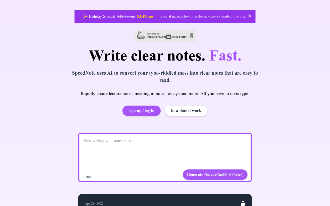SpeedNote AI