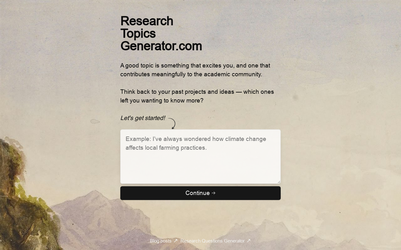 Research Topics Generator
