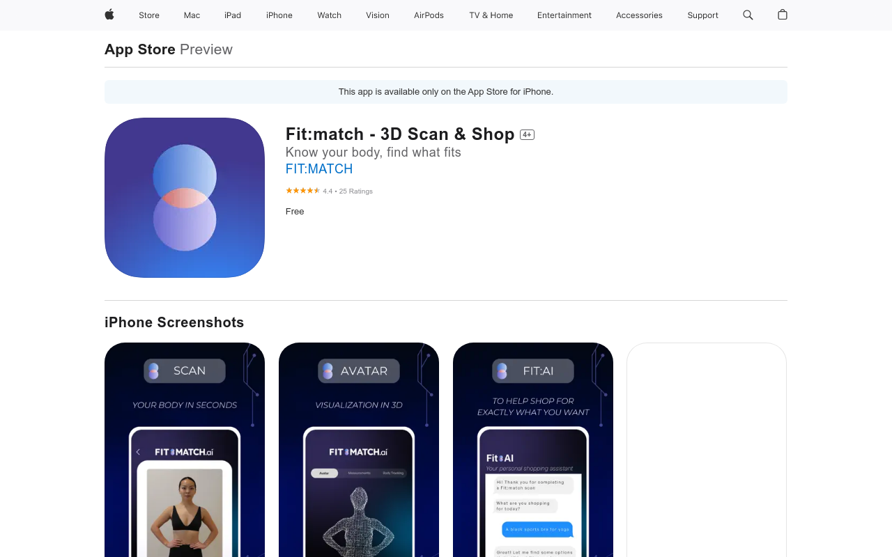 Fit:Match - 3D Scan & Shop