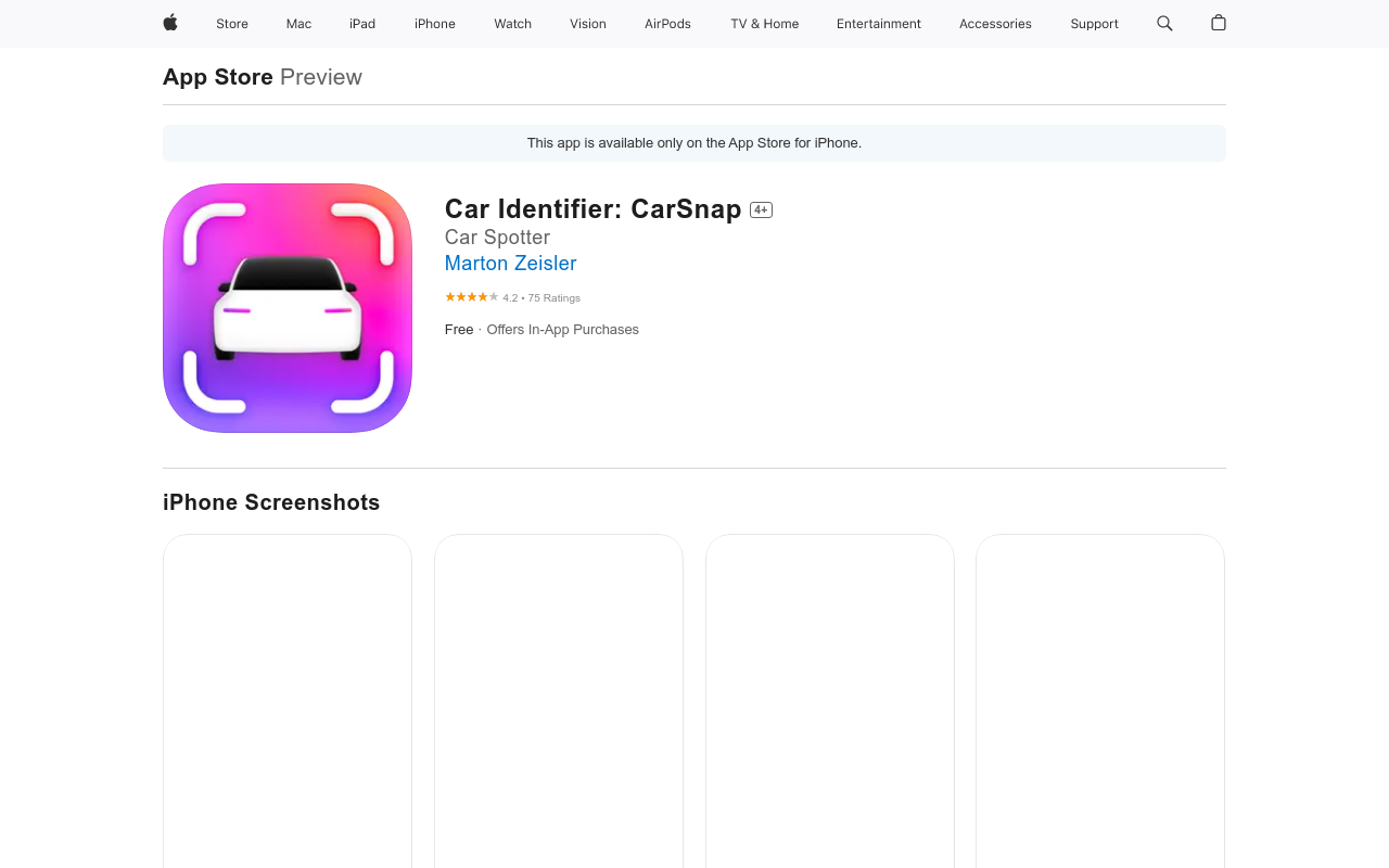 Car Identifier: CarSnap