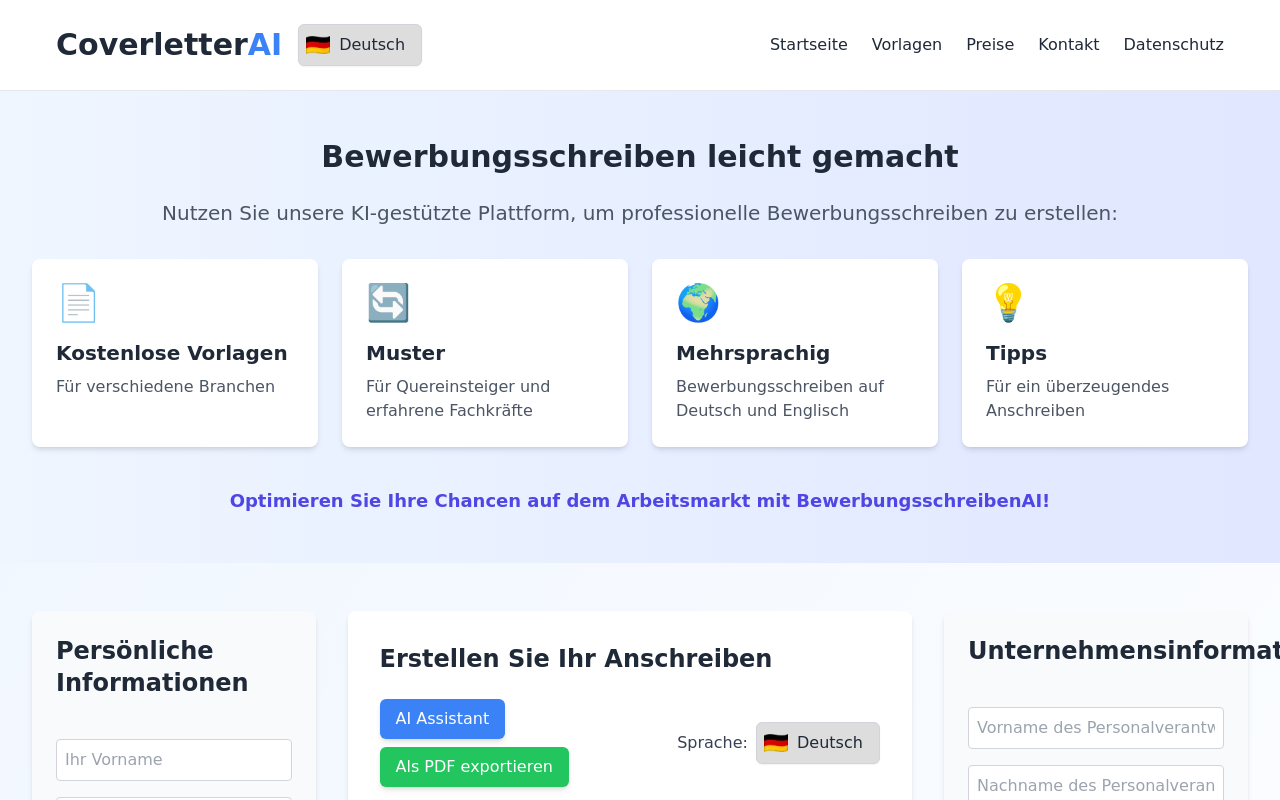 BewerbungsschreibenAI - AI Coverletter