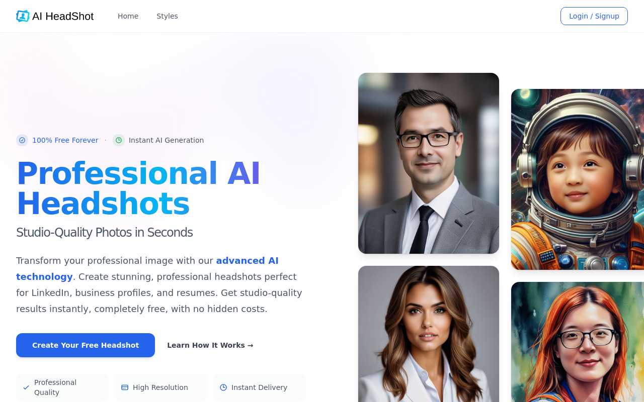 The Fastest Generator:AI-HeadShot.online