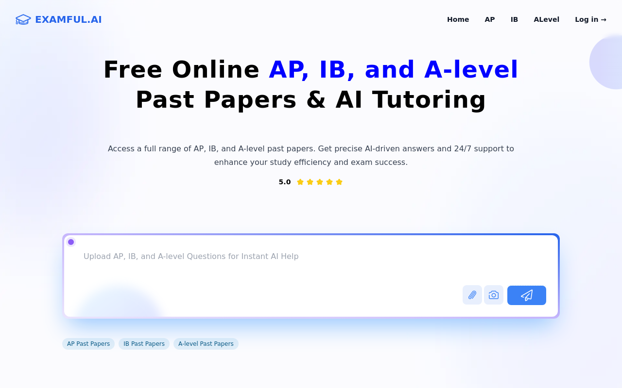 Examful.ai: Free AP, IB, and A-Level Past Papers and Tutoring