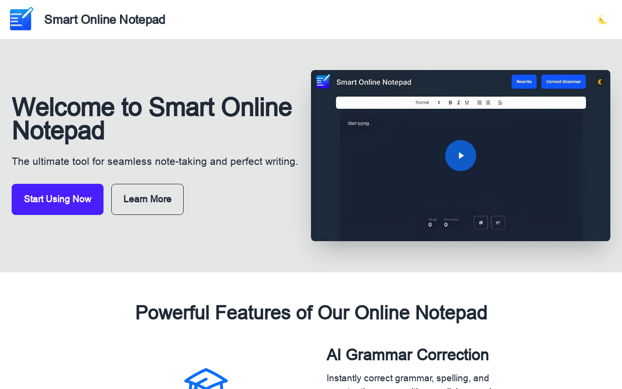 Smart Online Notepad
