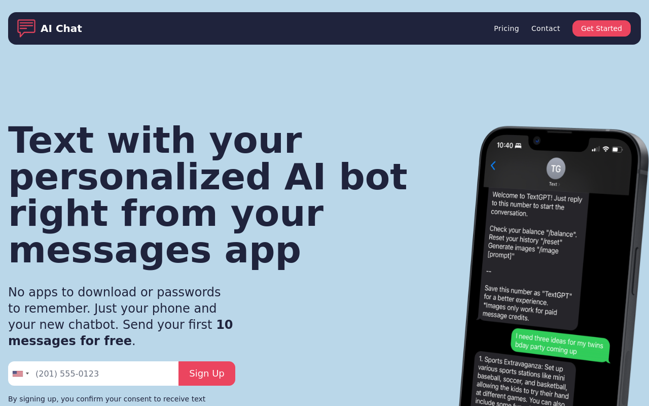 AI Chat SMS