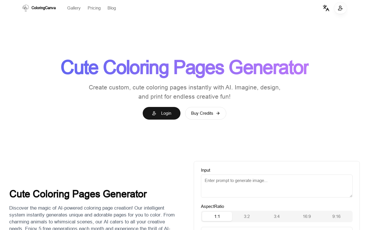 Cute Coloring Pages Generator