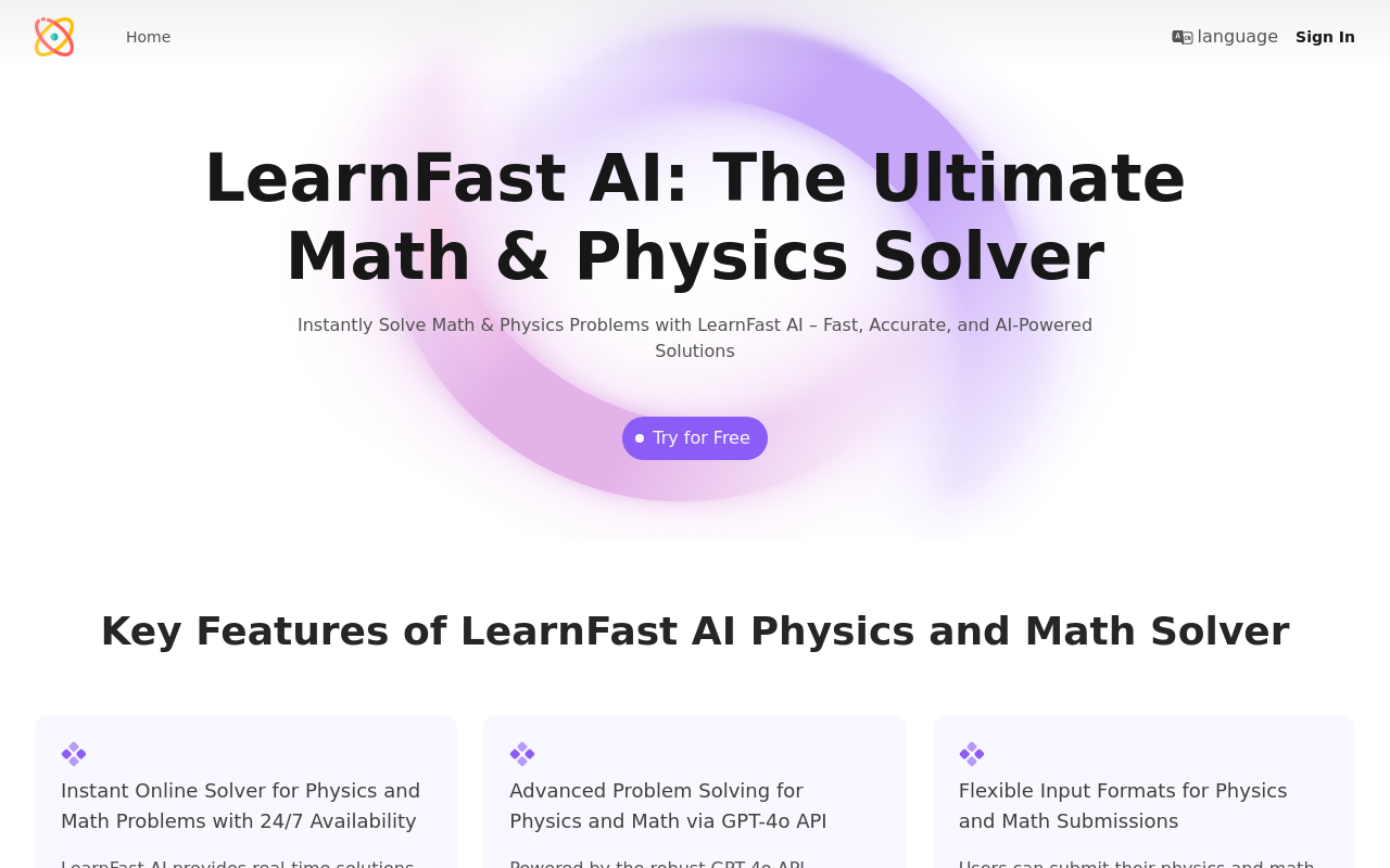 LearnFast AI: Free AI Physics Solver
