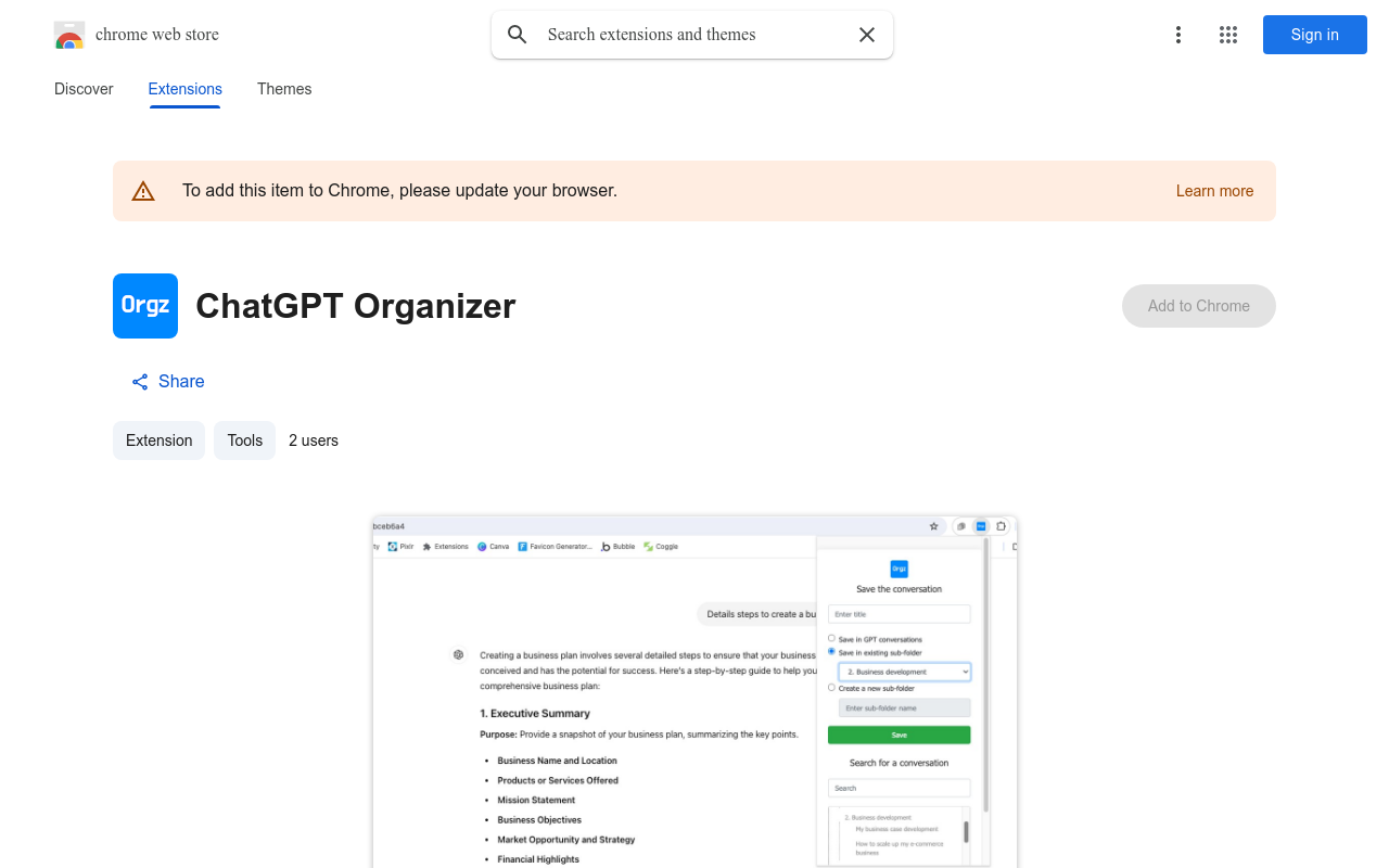 ChatGPT Organizer
