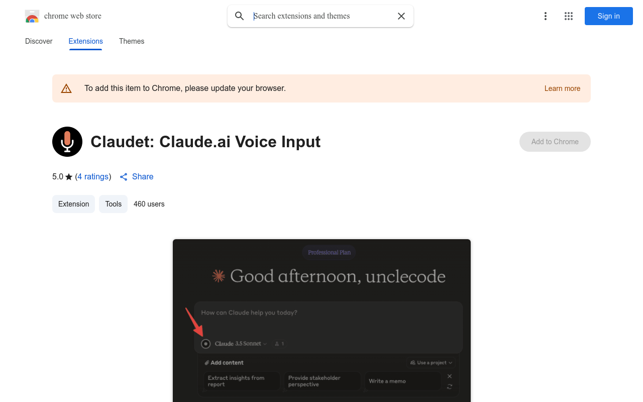 Claudet: Claude.ai Voice Input