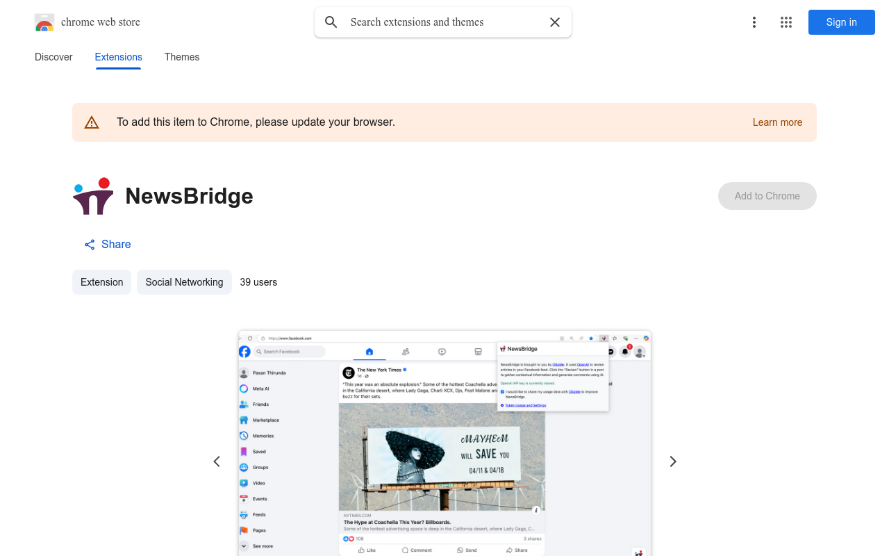 Facebook News Bridge