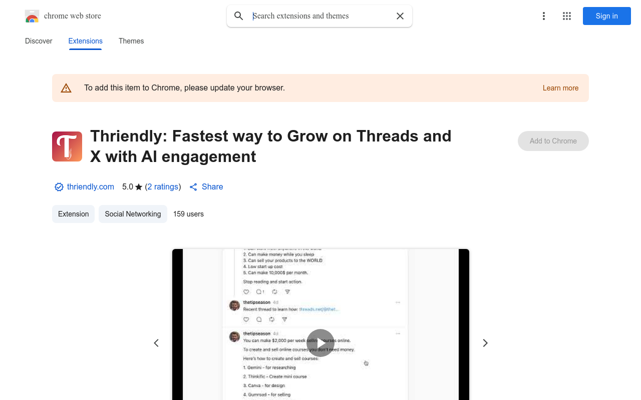 Thriendly: Fastest way to Grow on Threads and X with AI engagement