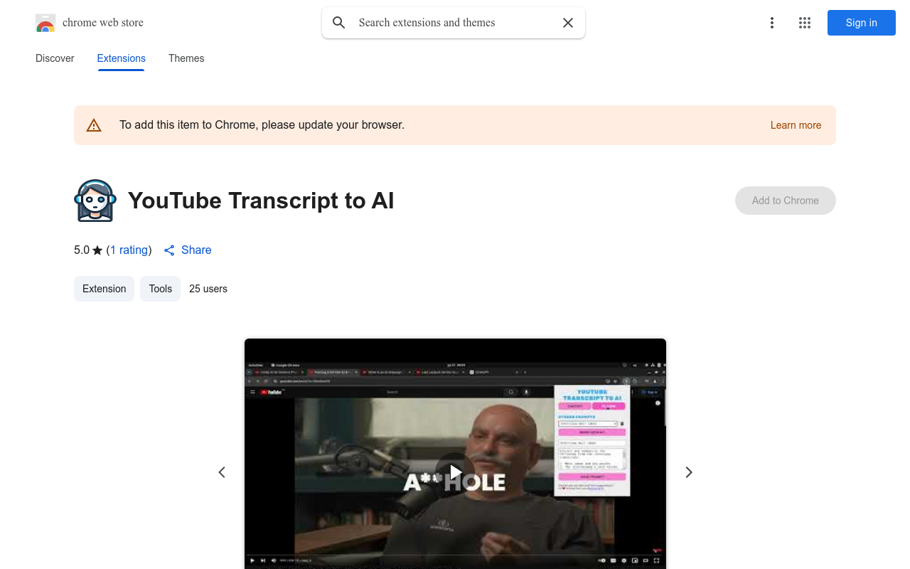 YouTube Transcript to AI