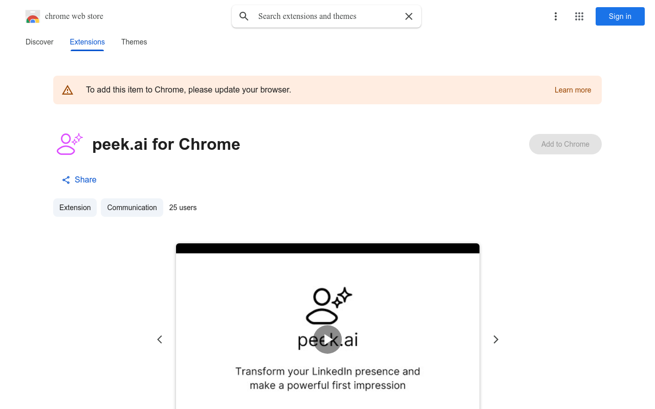 Peek.ai for Chrome