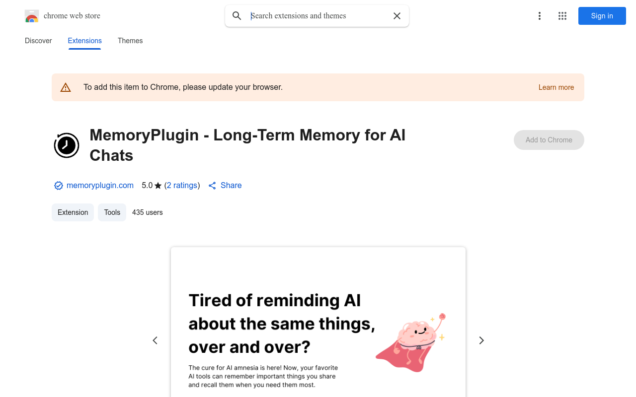 MemoryPlugin - Long-Term Memory for AI Chats
