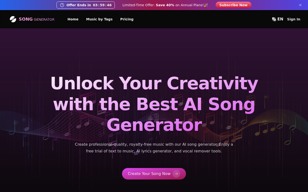SongGenerator.io: Create Music for Free