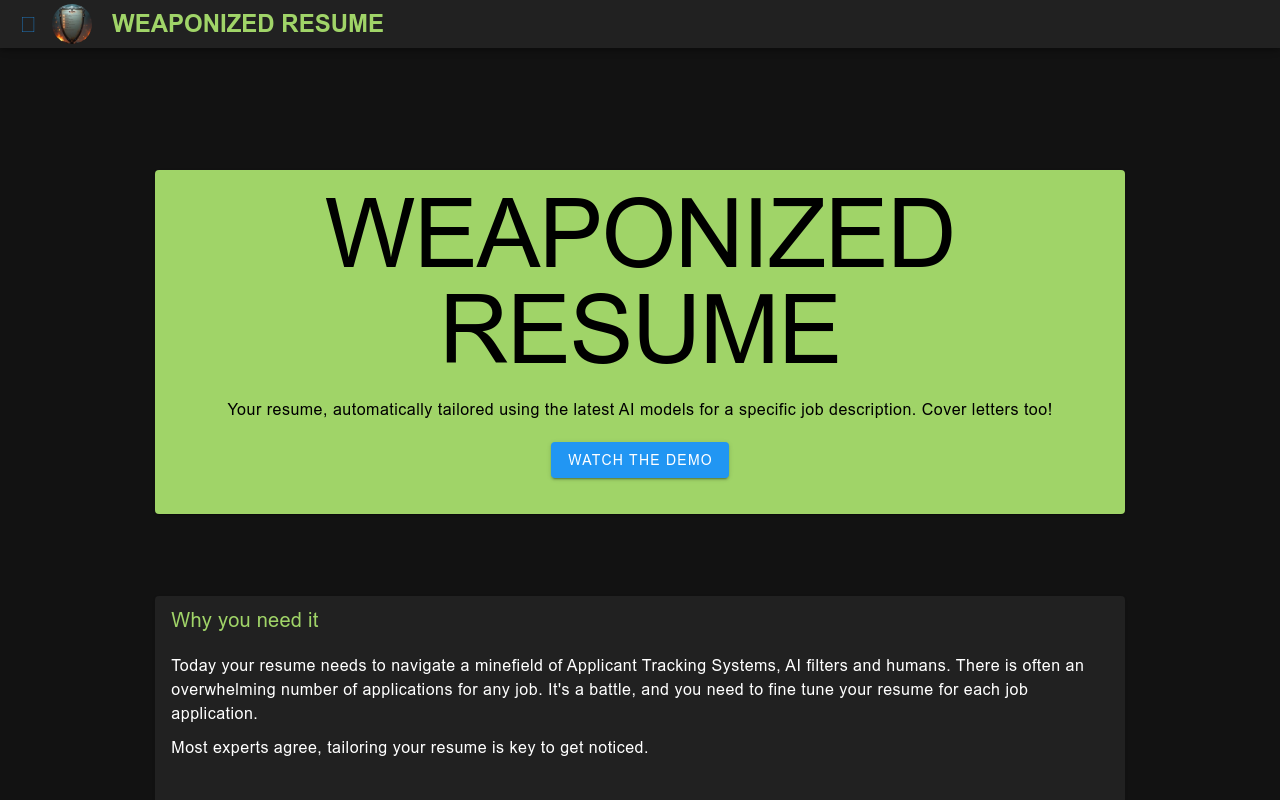 WEAPONIZED RESUME