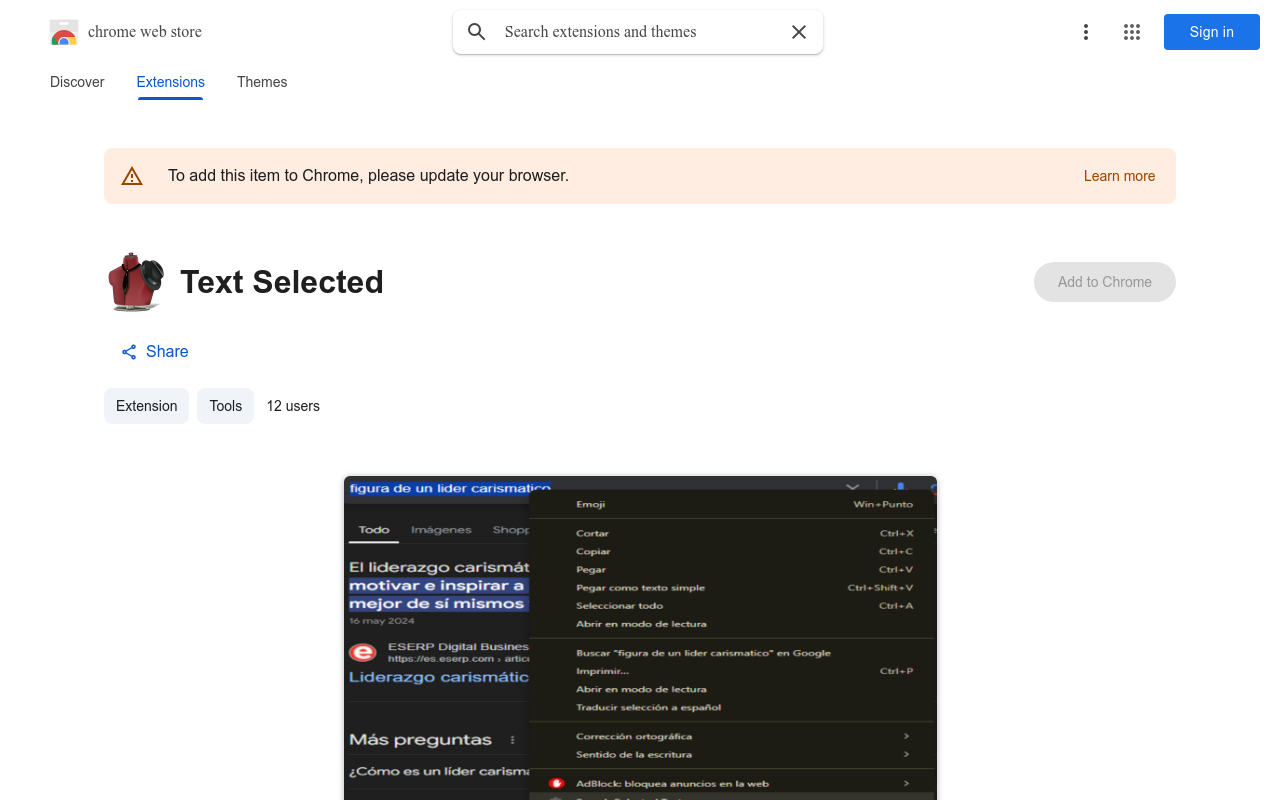 Text Selected