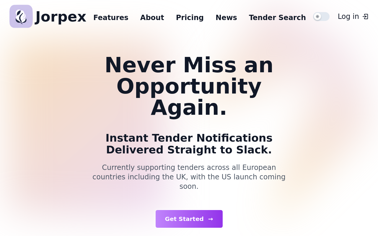Jorpex - Tender Notifications in Slack