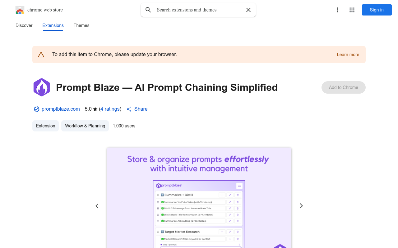 Prompt Blaze — AI Prompt Chaining Simplified