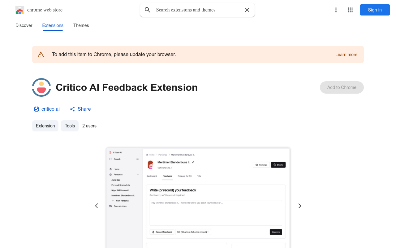 Critico AI Feedback Extension