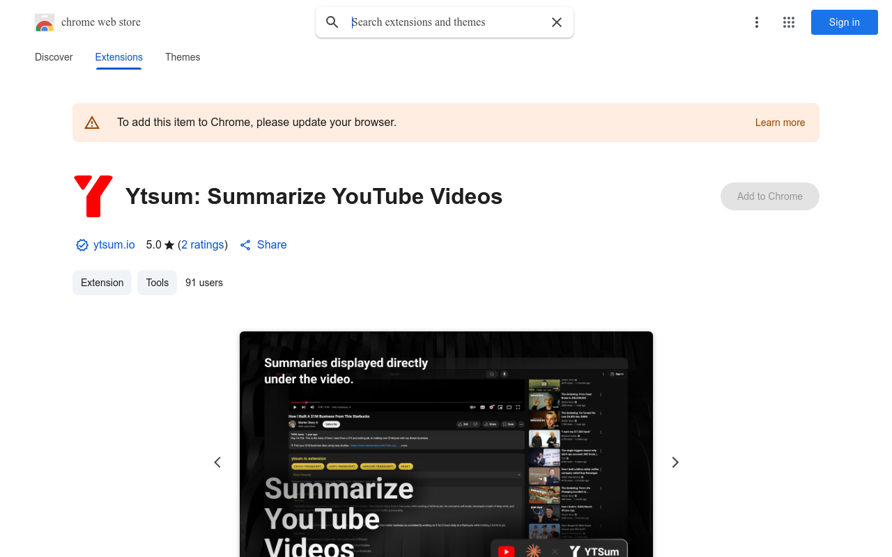 Ytsum.io - Summarize YouTube Videos