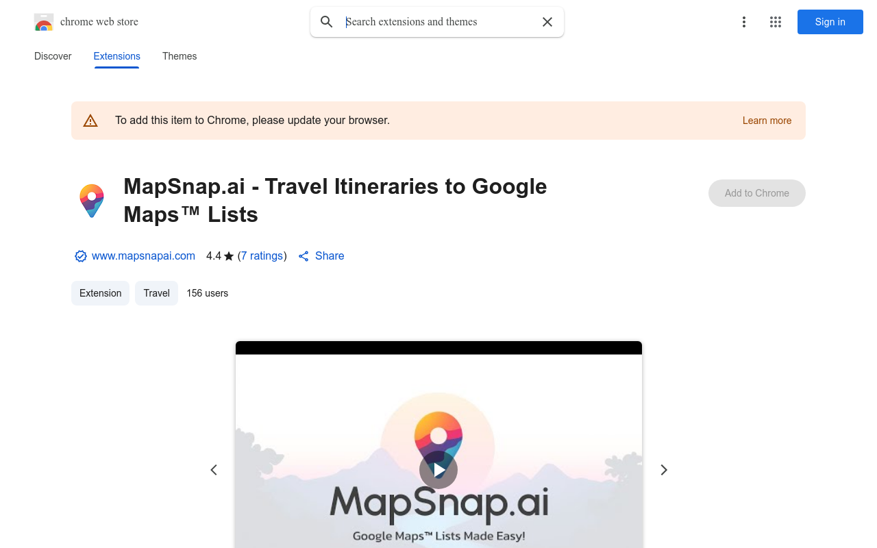 MapSnap.ai - Travel Itineraries to Google Maps™ Lists