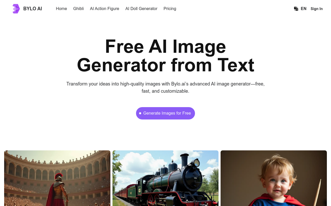 Bylo.ai: Free AI Image Generator