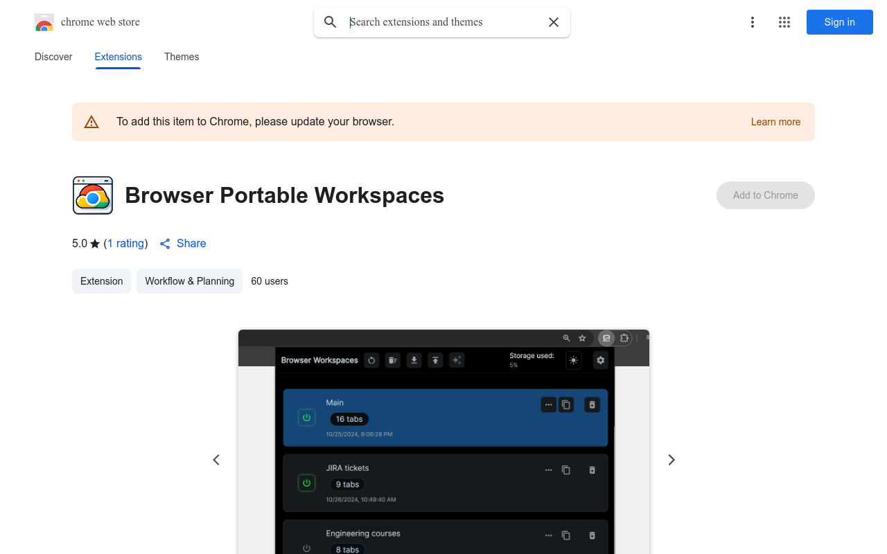 Browser Portable Workspaces