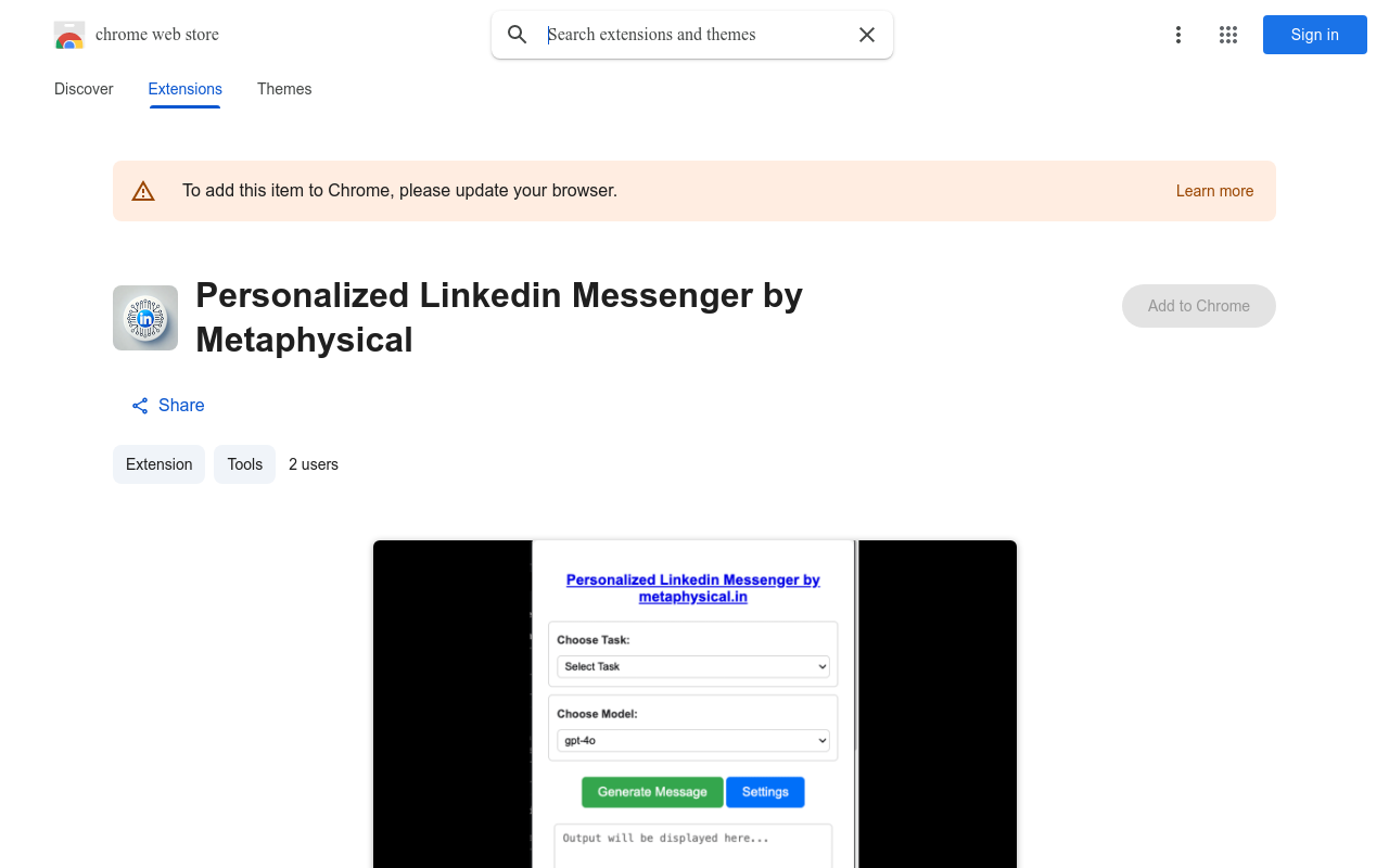 Personalized Linkedin Messenger by Metaphysical