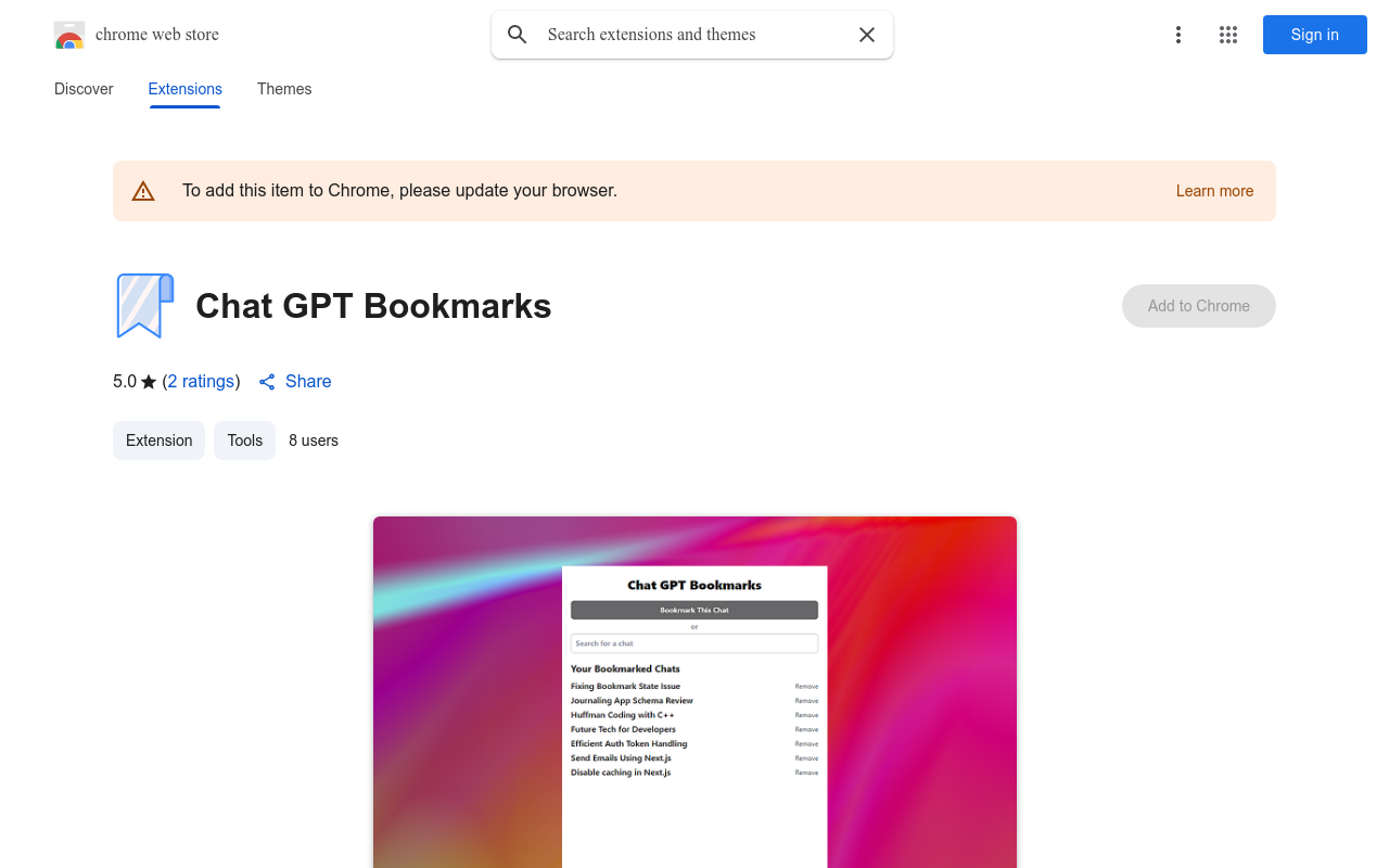 Chat GPT Bookmarks