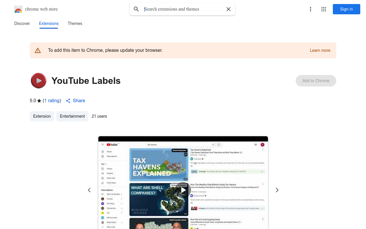 YouTube Labels
