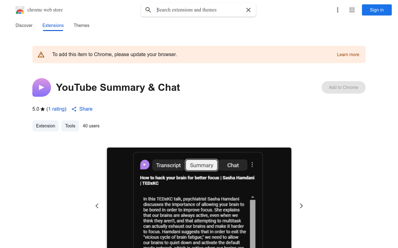 Summary and Chat with YouTube Video