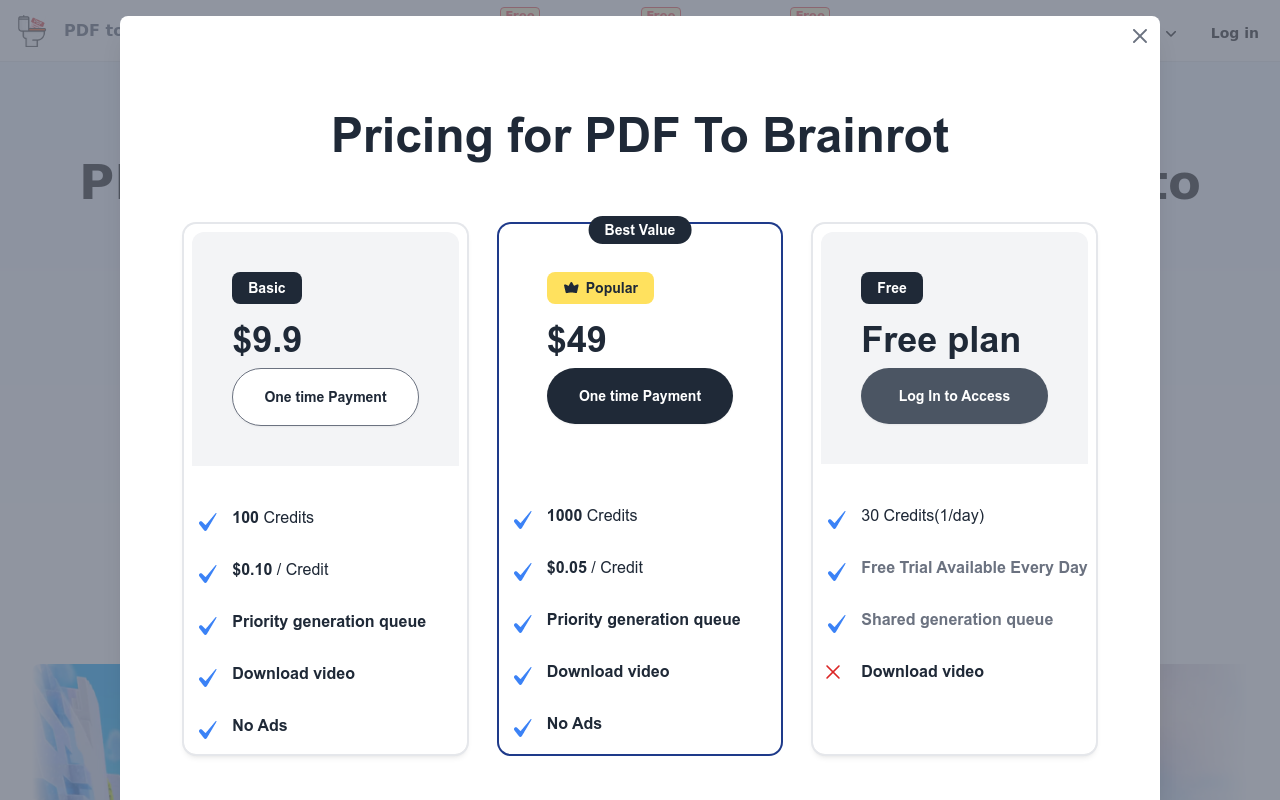 PDF To Brainrot AI
