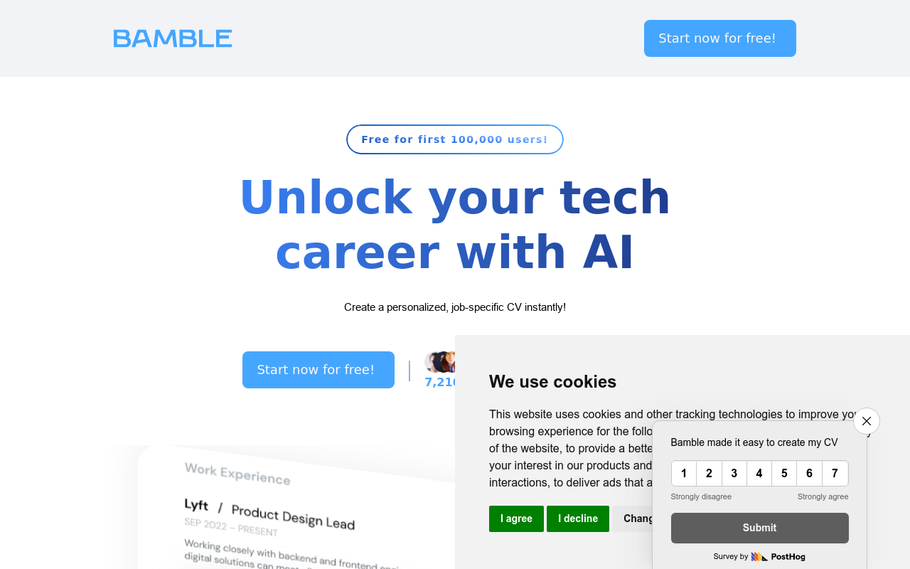 Bamble AI CV Creator
