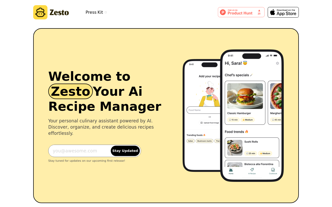 Zesto - AI Chef Assistant