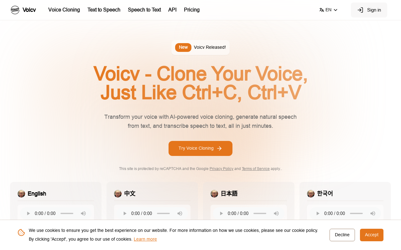 Voicv - Voice Cloning