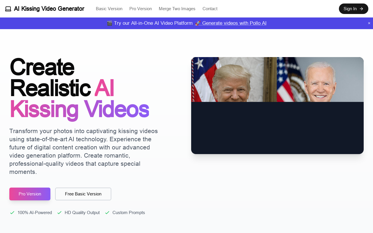 AI Kissing Video Generator