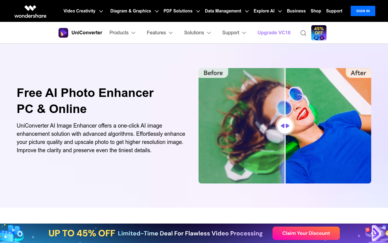 UniConverter AI Image Enhancer