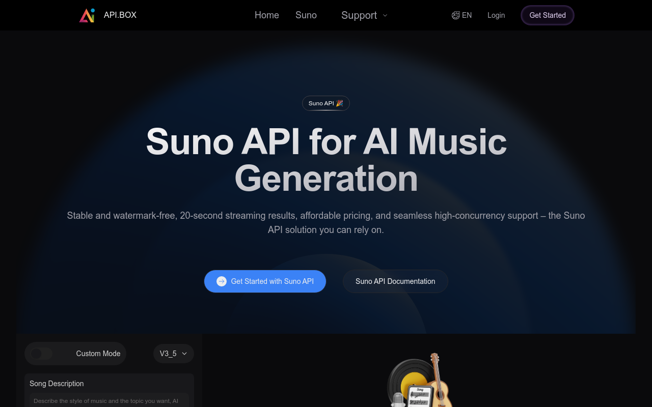 API.box: Suno API for AI Music Generation (Unofficial)