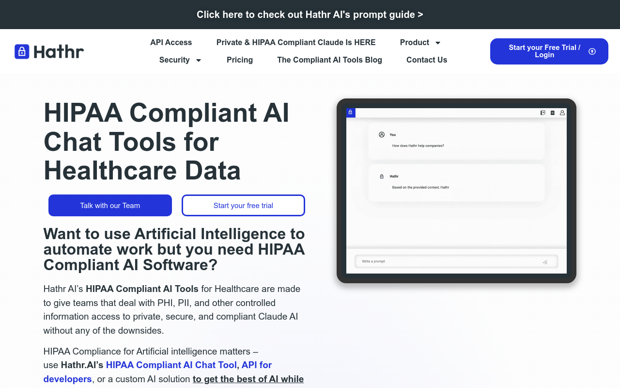 Hathr AI: HIPAA Compliant AI Chat Tool