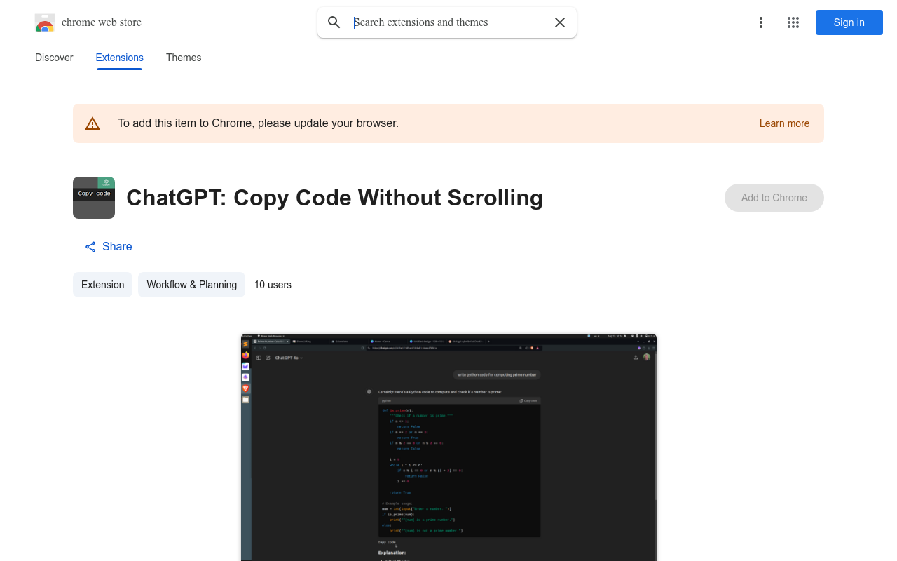 ChatGPT: Copy Code Without Scrolling