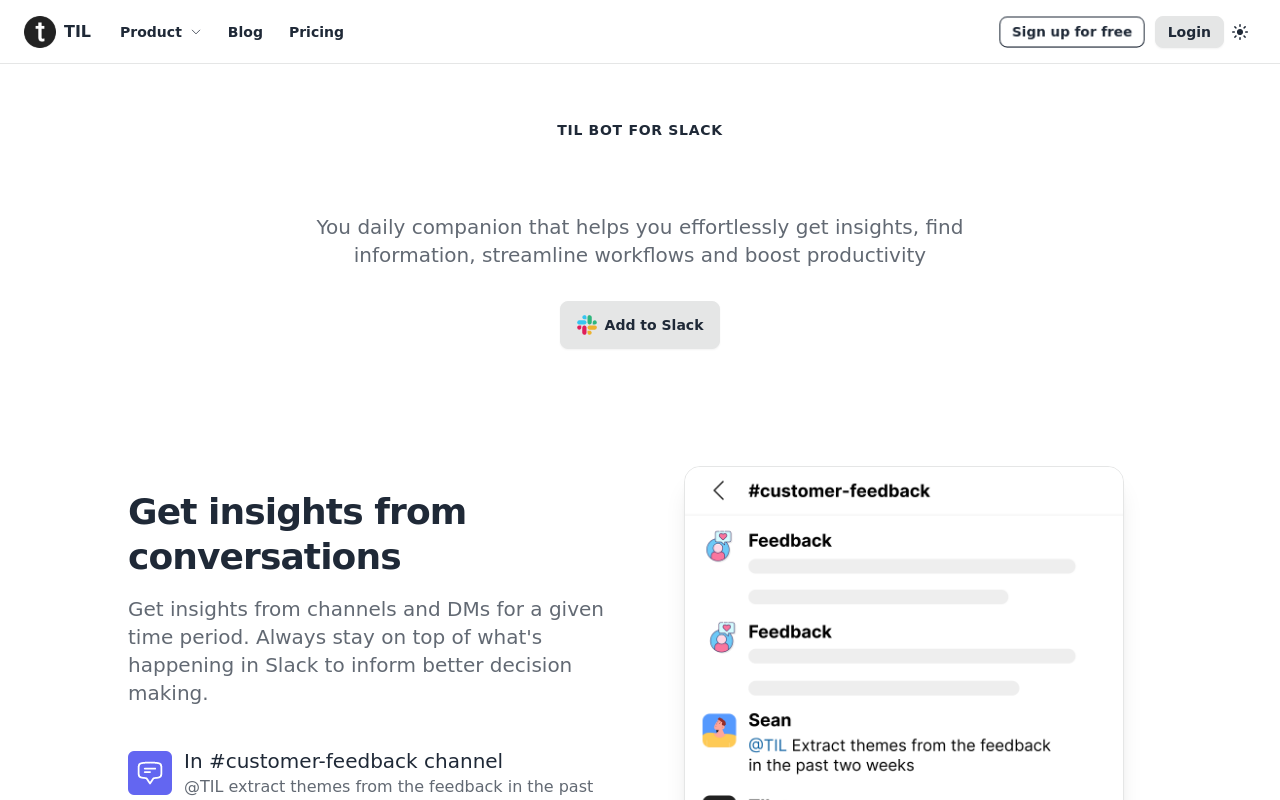 TIL bot for Slack