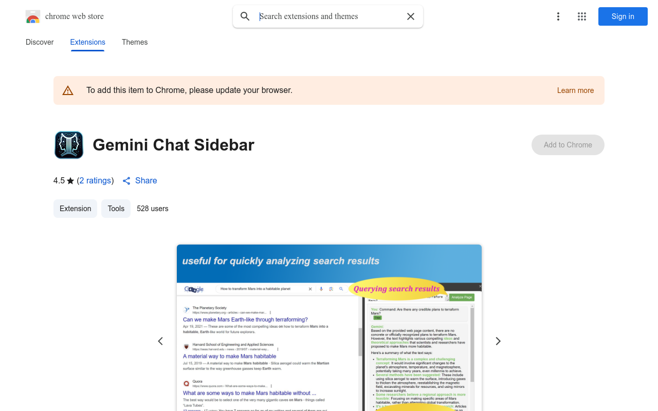 Gemini Chat Sidebar