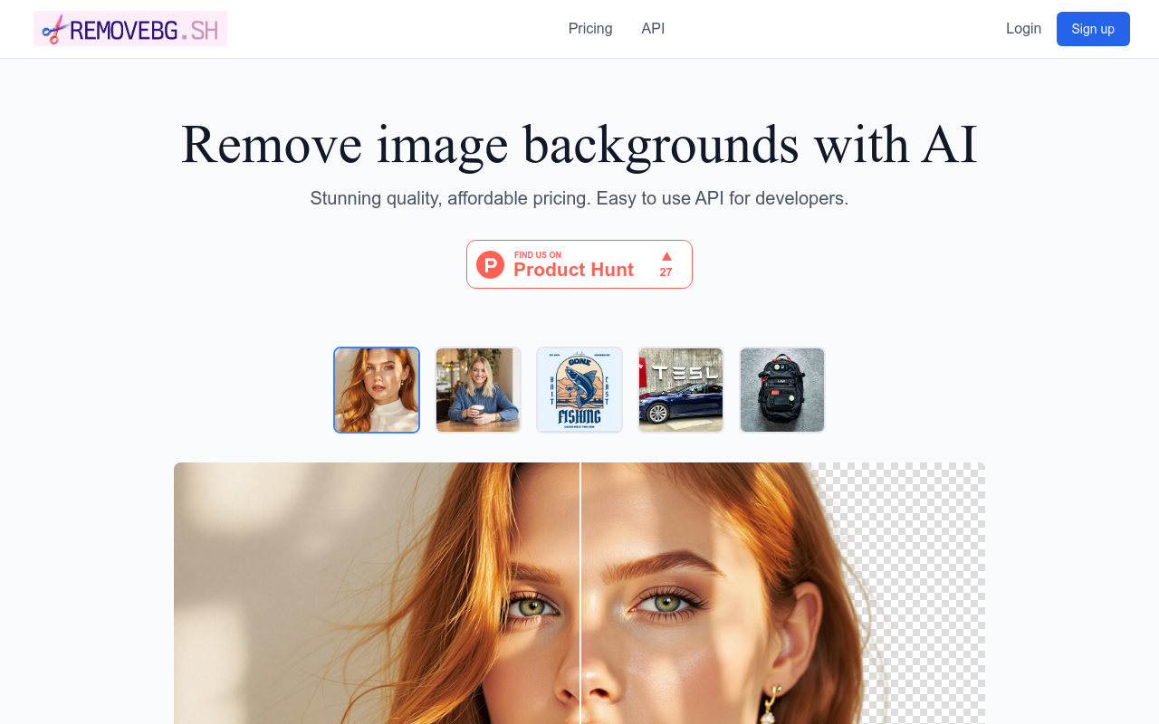 RemoveBG.sh — Background Removal API
