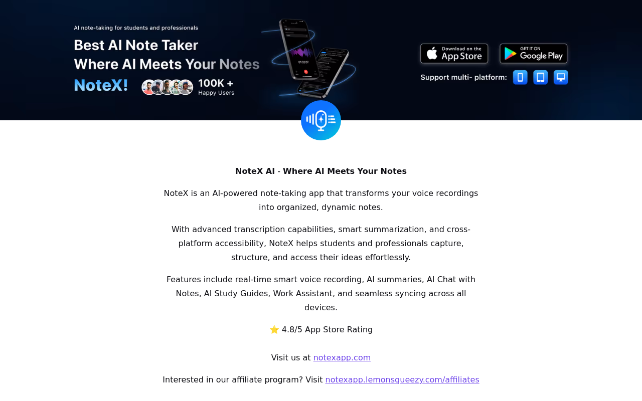 NoteX AI Notetaker, AI Notebook